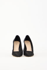 Stuart Weitzman Black Mesh 100 Pump