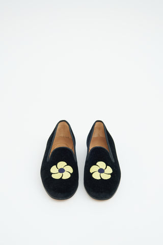 Stubbs Woottoon Black & Yellow Velour Sun Loafer