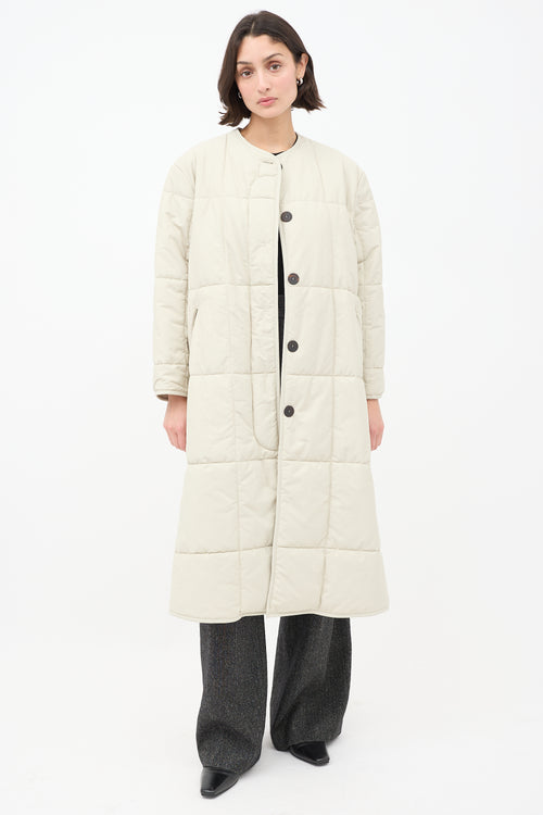 Studio Nicholson Beige Cotton Down Plume Scarf & Piper Coat