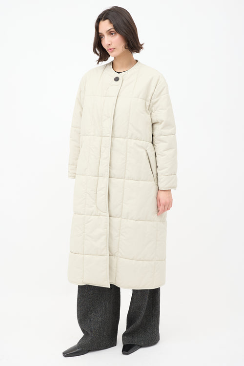 Studio Nicholson Beige Cotton Down Plume Scarf & Piper Coat