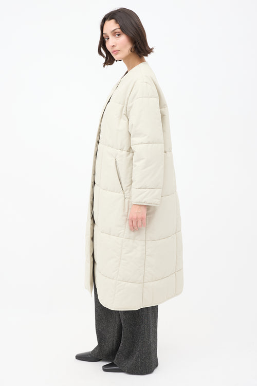 Studio Nicholson Beige Cotton Down Plume Scarf & Piper Coat