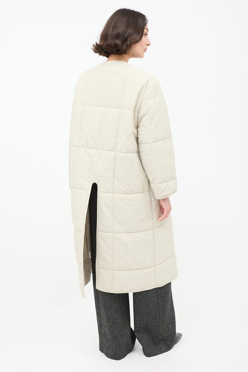 Studio Nicholson Beige Cotton Down Plume Scarf & Piper Coat