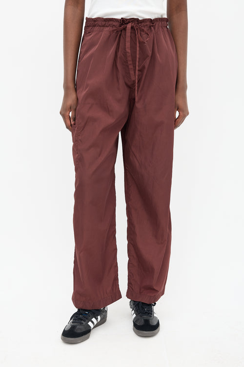 Studio Nicholson Burgundy Nylon Merida Drawstring Trouser