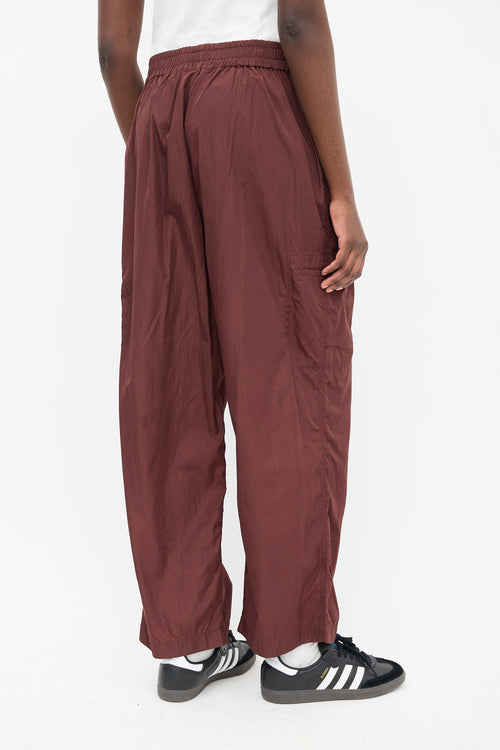 Studio Nicholson Burgundy Nylon Merida Drawstring Trouser