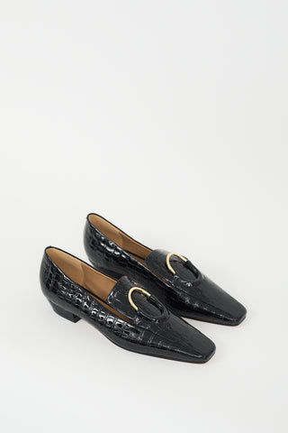 Studio Amelia Black Patent Leather Embossed Austin Loafer