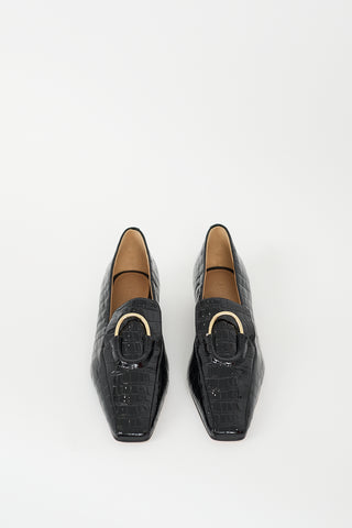 Studio Amelia Black Patent Leather Embossed Austin Loafer