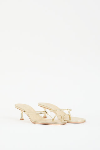 Studio Amelia Gold Leather Edith Sandal