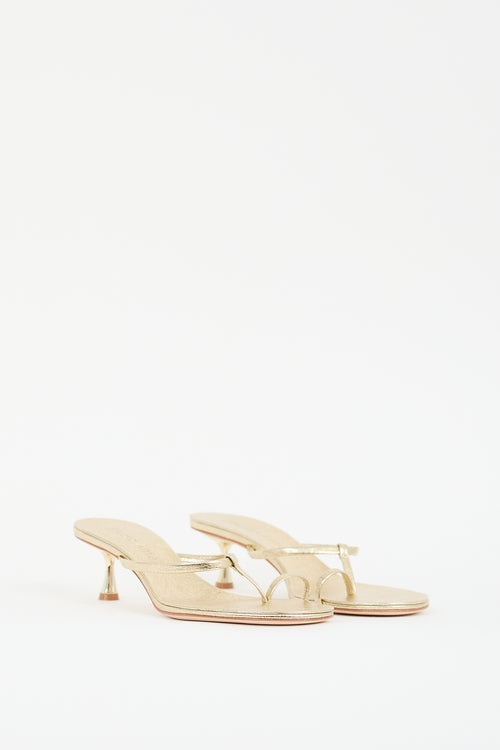 Studio Amelia Gold Leather Edith Sandal