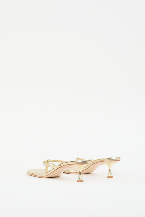 Studio Amelia Gold Leather Edith Sandal