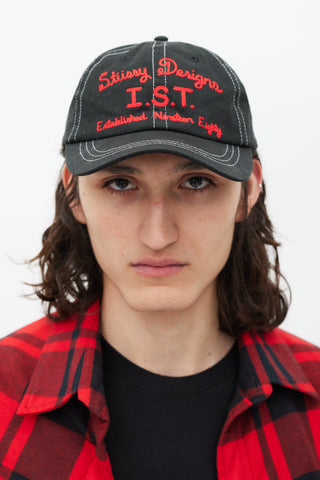 Stüssy Black & Red IST Embroidered Hat