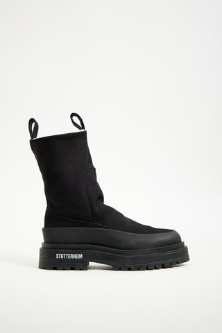 Stutterheim Black Suede Rough Walker Boot