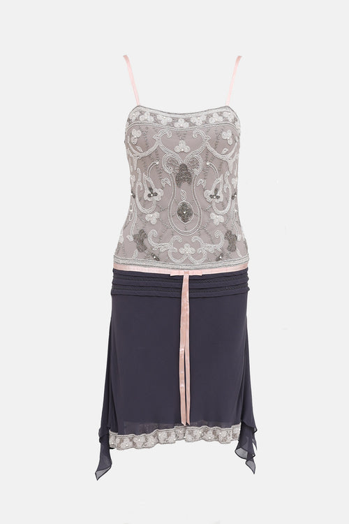Silk Beaded Midi Dress