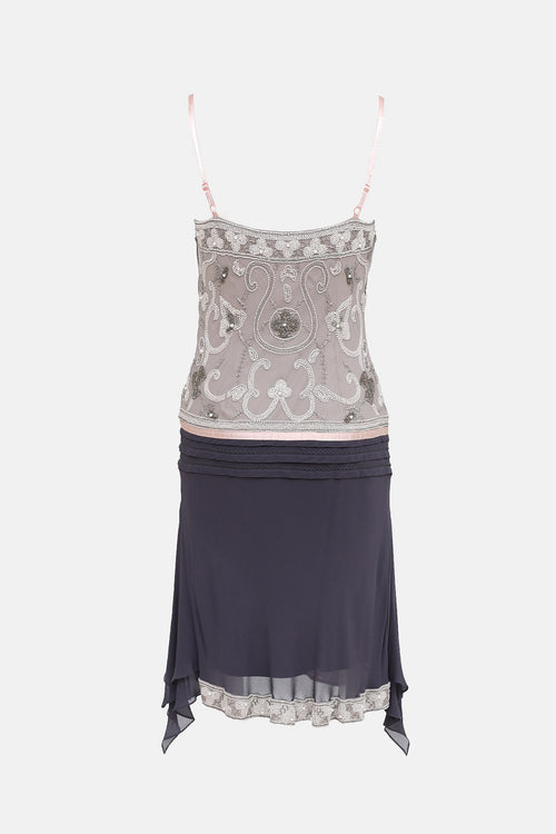 Silk Beaded Midi Dress