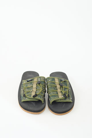 Suicoke X CLOT Green OLAS-CLTab Printed Slide