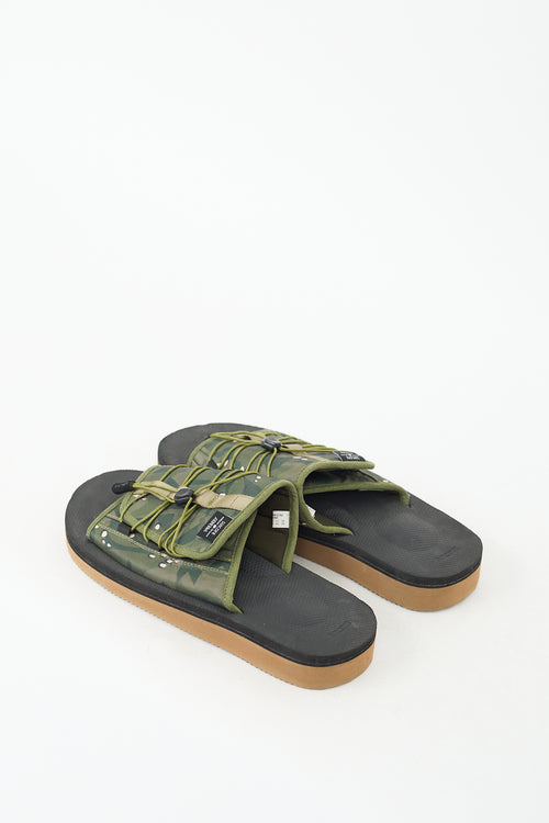 Suicoke X CLOT Green OLAS-CLTab Printed Slide