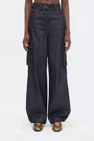 Sunnei Drawcord Wide Leg Jeans