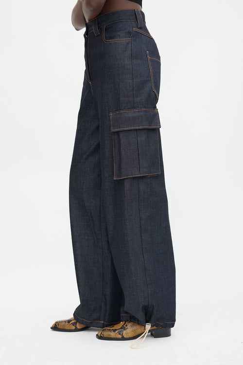 Sunnei Drawcord Wide Leg Jeans