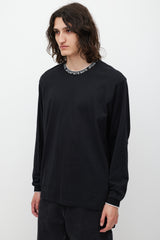 Supreme Black & White Script Logo Trimmed Top