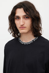 Supreme Black & White Script Logo Trimmed Top
