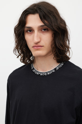 Supreme Black & White Script Logo Trimmed Top