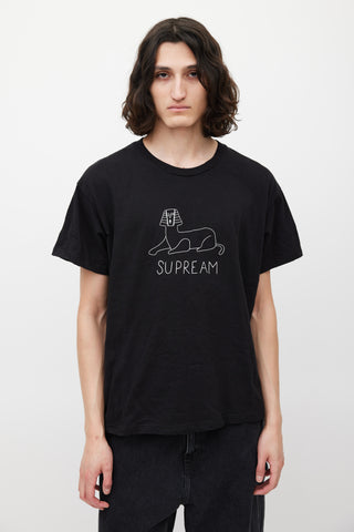 Supreme Black & White Sphinx Logo T-Shirt
