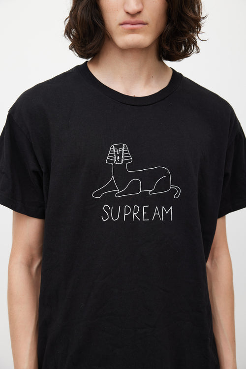 Supreme Black & White Sphinx Logo T-Shirt