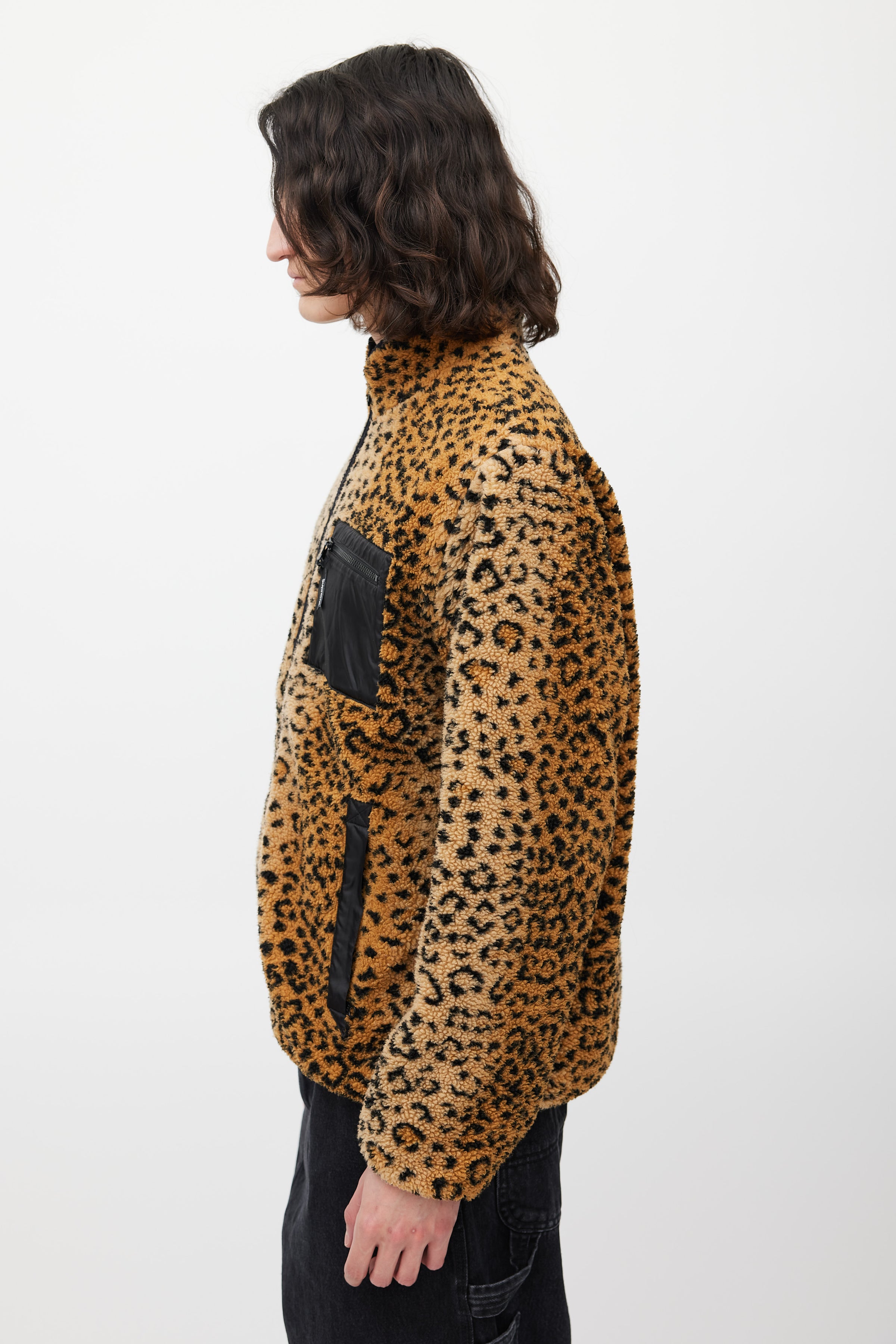 Supreme // Brown & Black Reversible Fleece Jacket – VSP Consignment