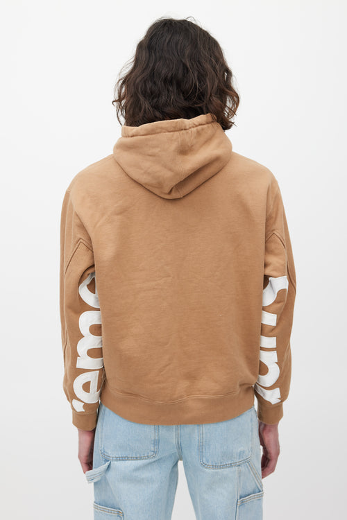 Supreme Brown & White Sleeve Logo Hoodie