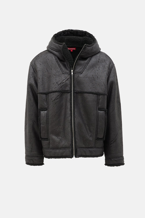 Supreme SS 2023 Faux Shearling Hooded  Jacket