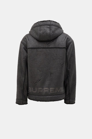 Supreme SS 2023 Faux Shearling Hooded  Jacket