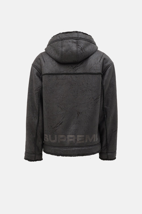 Supreme SS 2023 Faux Shearling Hooded  Jacket
