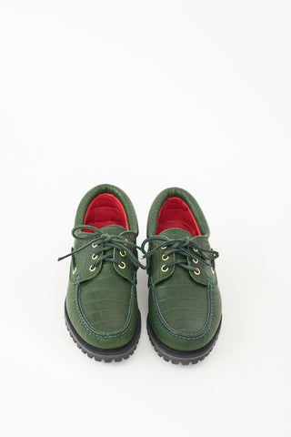 Supreme X Timberland FW 2016 Green Embossed Leather Lug Shoe