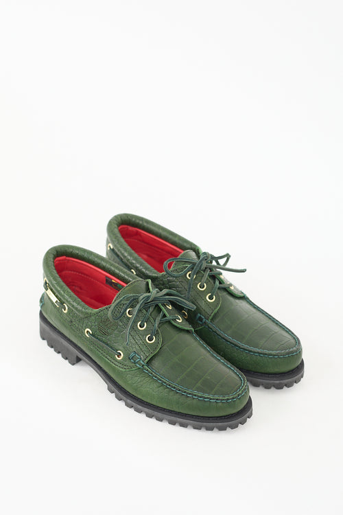 Supreme X Timberland FW 2016 Green Embossed Leather Lug Shoe