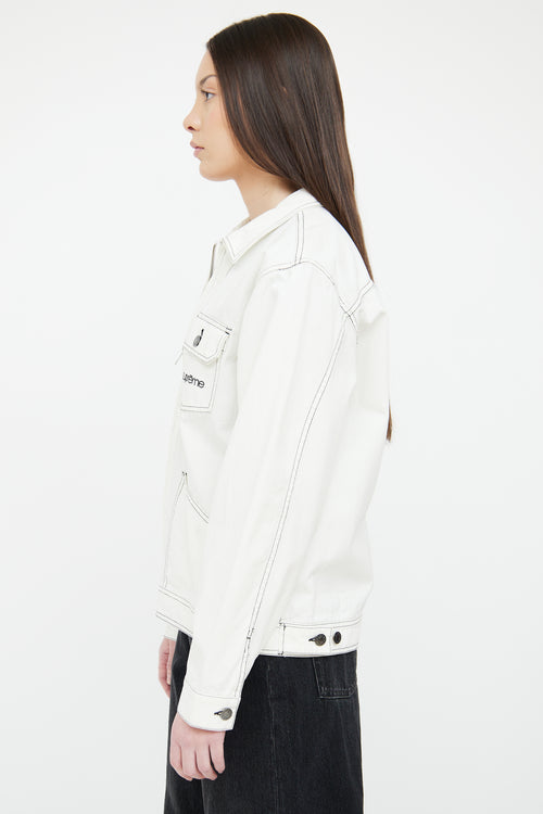 Supreme White Contrast Stitch Jacket
