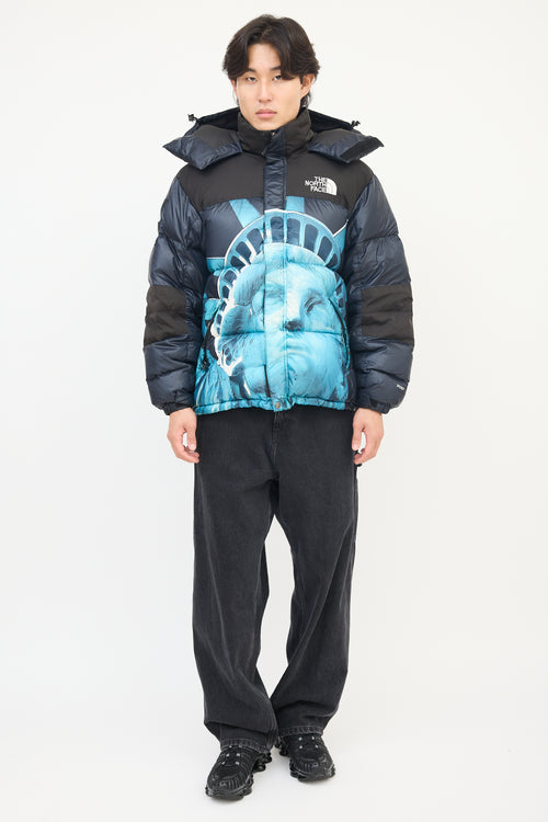 Supreme X The North Face Black & Blue Statue Of Liberty Baltoro Jacket