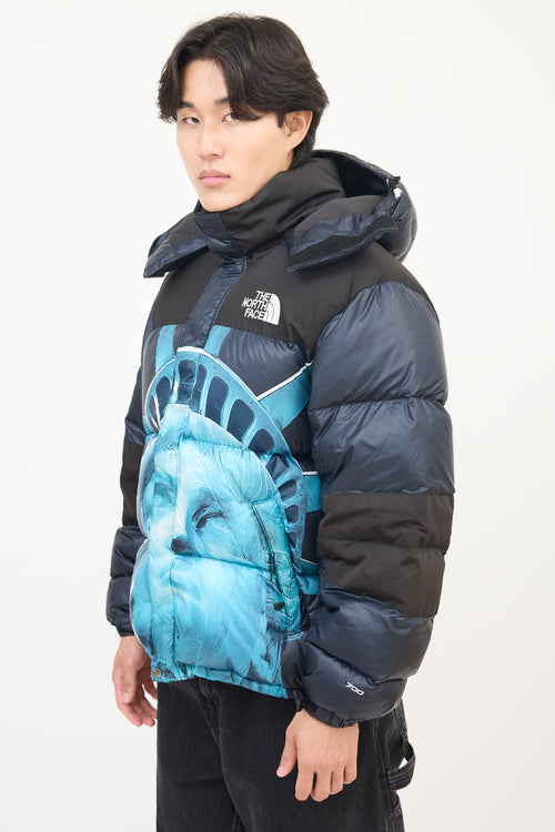 Supreme X The North Face Black & Blue Statue Of Liberty Baltoro Jacket