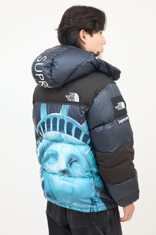 Supreme X The North Face Black & Blue Statue Of Liberty Baltoro Jacket