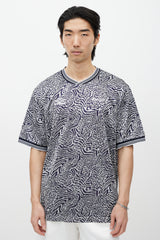 Supreme X Umbro Navy & White Printed Jersey T-Shirt