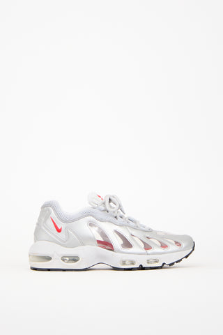 Supreme X Nike Silver & Red Air Max 96 Sneaker