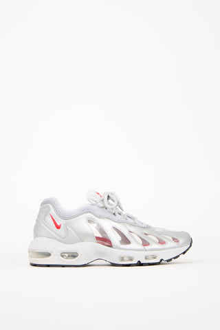 Supreme X Nike Silver & Red Air Max 96 Sneaker