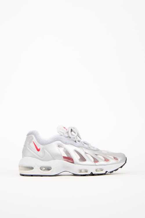 Supreme X Nike Silver & Red Air Max 96 Sneaker