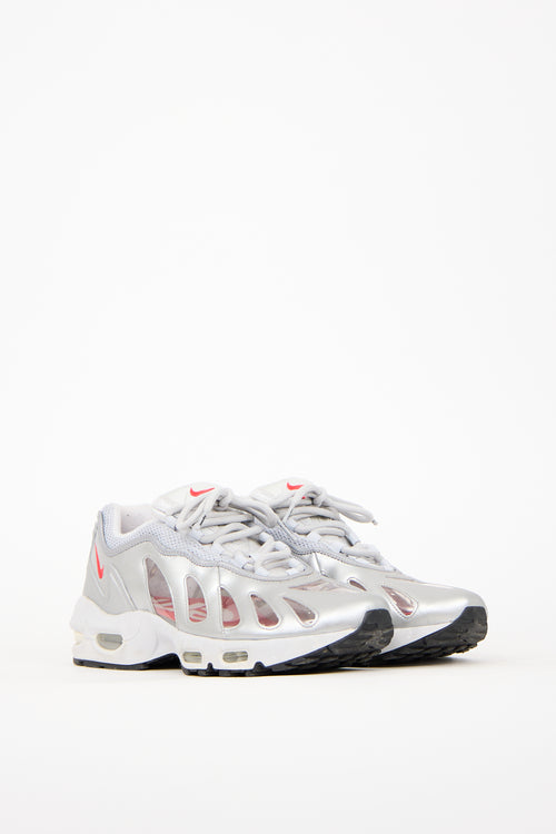 Supreme X Nike Silver & Red Air Max 96 Sneaker