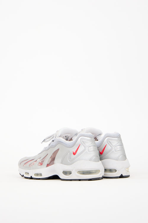 Supreme X Nike Silver & Red Air Max 96 Sneaker