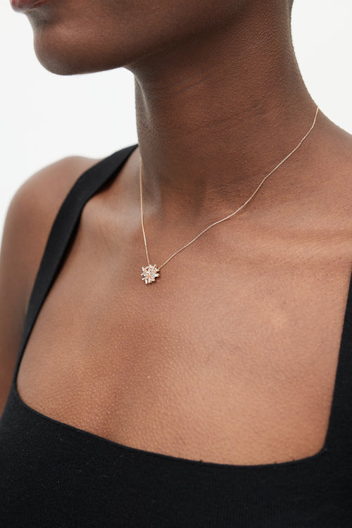Suzanne Kalan 18K Rose Gold & Crystal Flower Necklace
