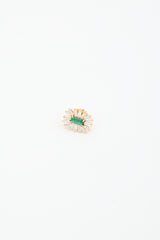 Suzanne Kalan 18K Gold Baguette Diamond & Emerald Spark Earrings