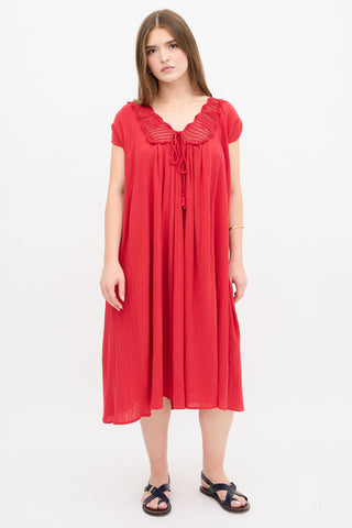 Suzie Kondi Gauze & Crochet Tunic Dress