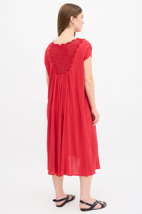 Suzie Kondi Gauze & Crochet Tunic Dress