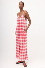 Suzie Kondi Crepe Plaid Sleeveless Jumpsuit