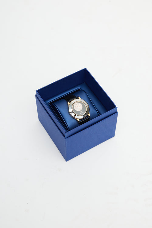 Swarovski Black & Gold Octea Asymmetrical Crystal Watch