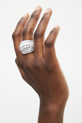 Swarovski Rhodium Plated & Zirconia Hyperbola Cocktail Ring